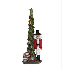 Whimsical Resin Holiday Christmas Tree Thin Nutcracker 5"